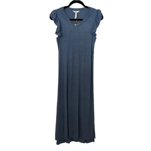 Matilda Jane Far Away Flutter Sleeve Blue-Gray Midi Sheath Dress Size Small NWT